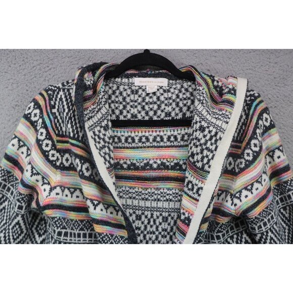Monteau LA Aztec Long Hooded Open Cardigan-Size Small-Pockets - Picture 4 of 10